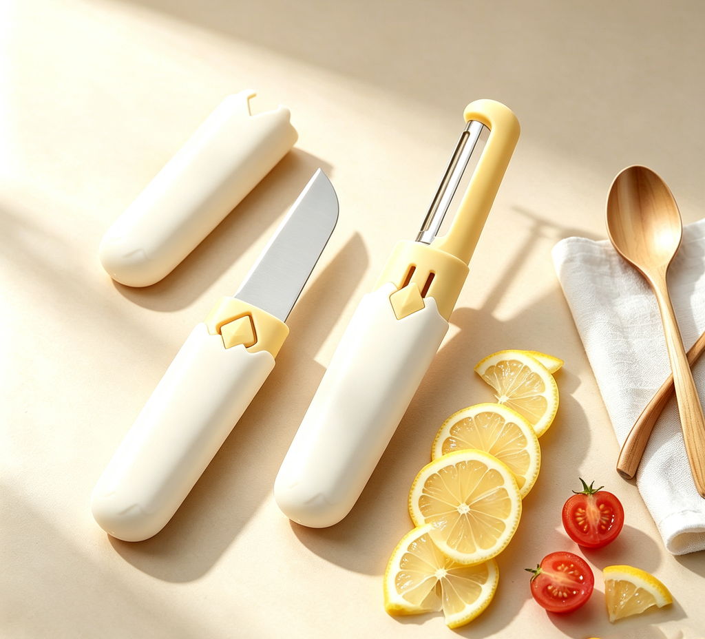 2-in-1 Eggshell Fruit Knife, Peeler & Paring Knife