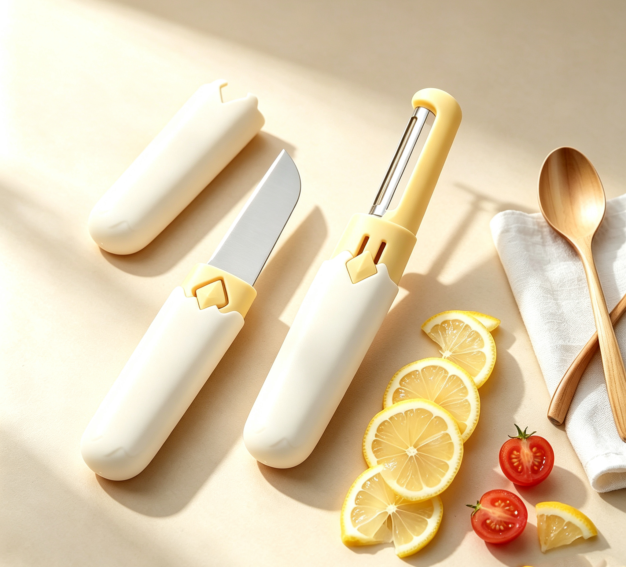 2-in-1 Eggshell Fruit Knife, Peeler & Paring Knife