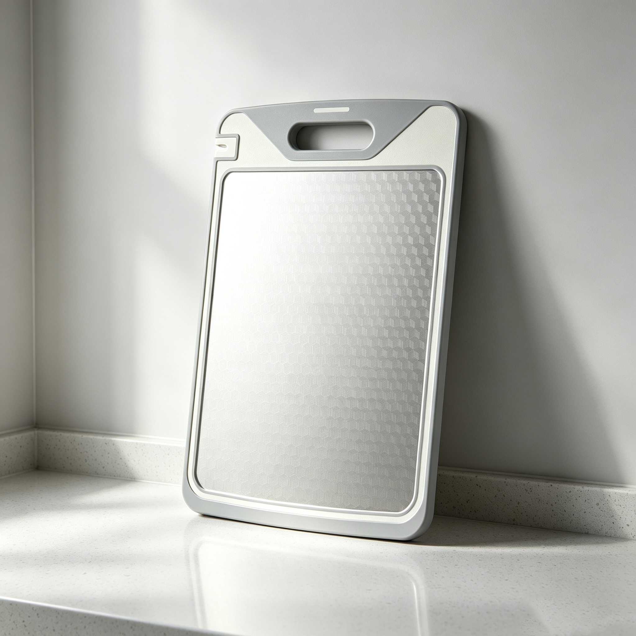 Double-Sided Stainless Steel Cutting Board with Sharpener